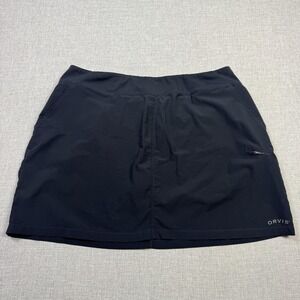 Orvis Skort Womens XL Black Athletic Pull On Lined Stretch Zip Pockets